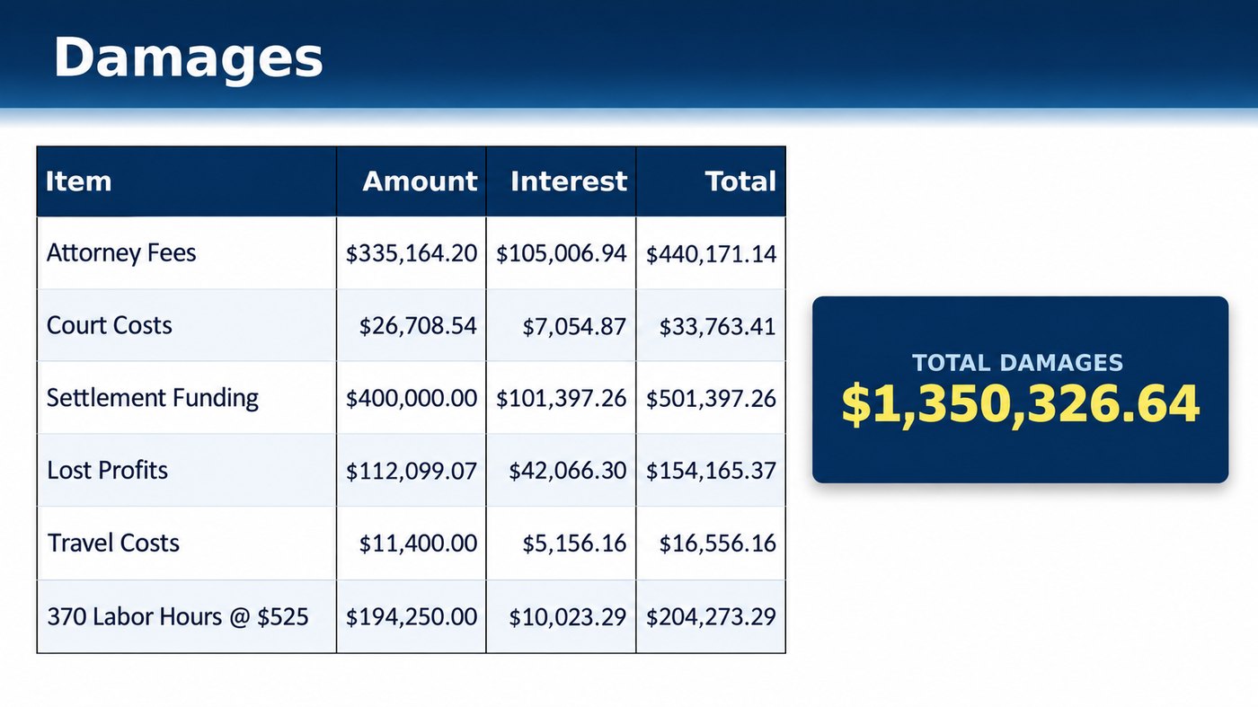 Damages - Interest Table