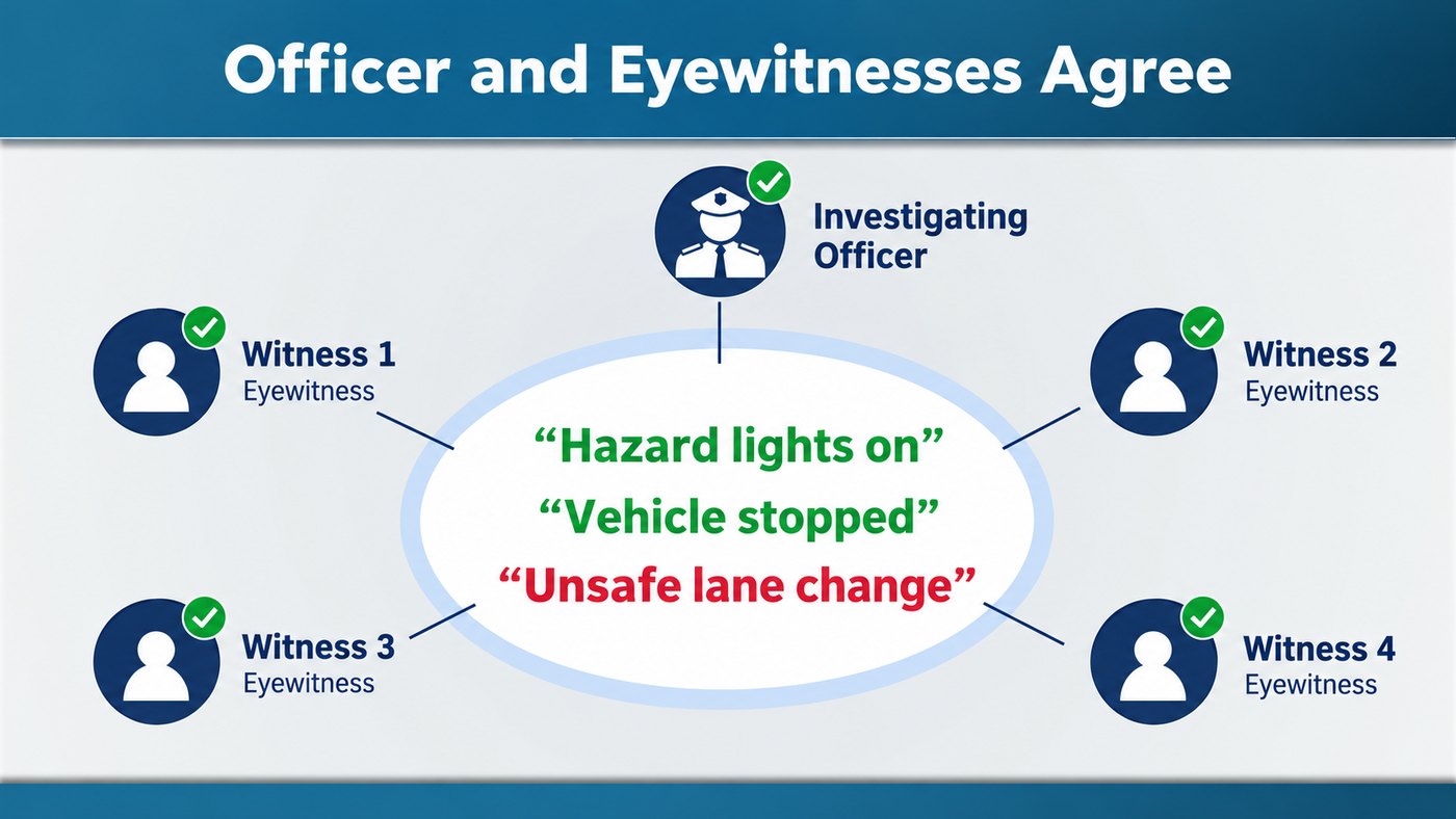 Officer and Eyewitnesses Agree