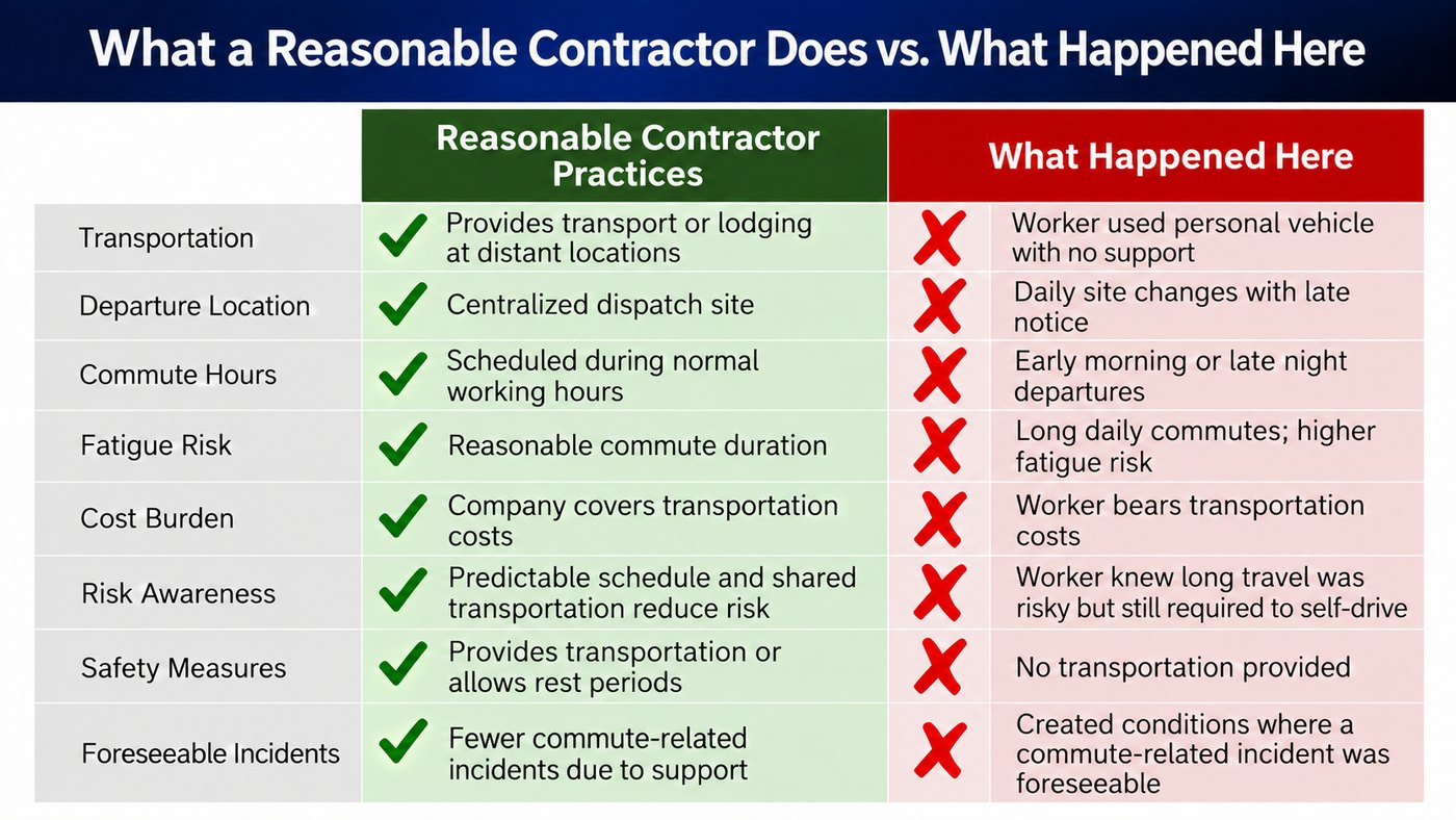 What a Reasonable Contractor Does vs What Happened Here